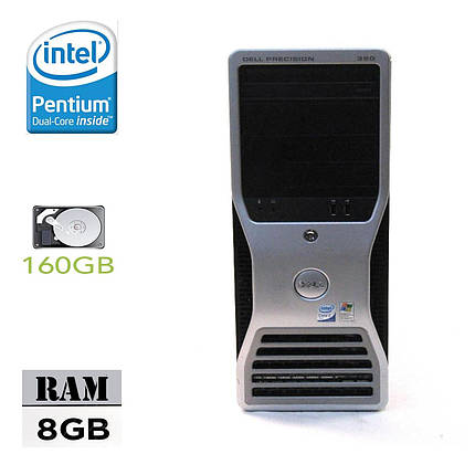 DELL Precision 390 Tower / Intel Pentium Dual-Core E6600 (2 ядра по 3.06GHz) / 8 GB DDR2 / 160GB HDD / БЖ 375W, фото 1