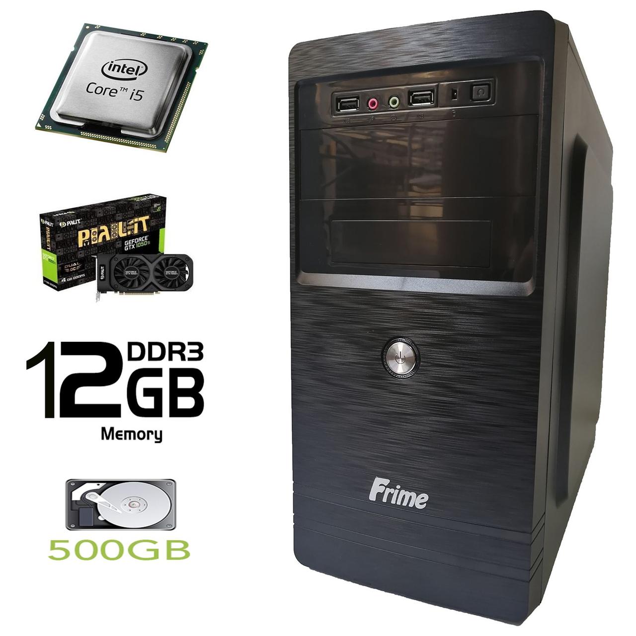 Frime ATX new / Intel Core i5-2400 (4 ядра по 3.1-3.4GHz) / 12 GB DDR3 / 500 GB HDD / new! Palit GeForce GTX 1050 Ti 4GB GDDR5 (HDMI, DVI, DP) / new!