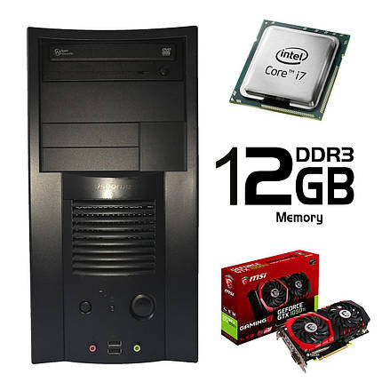 ATX/Intel Core i7-2600 (4 ядра, 8 потоків, 3.4-3.8 GHz) / 500 GB HDD / 12 GB DDR3 / Palit GeForce GT 1050, фото 1