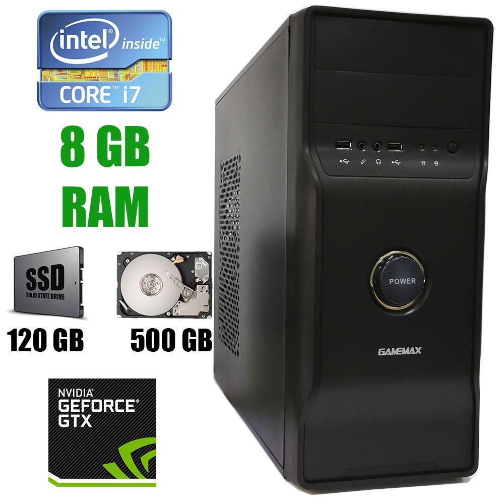 Комп'ютер EuroCom Tower / Intel Core i7-2600 (4(8) ядер по 3.40-3.80GHz) / 8 GB DDR3 / New! 120 GB SSD + 500