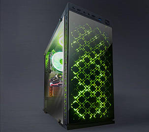 Frime Illusion Green Tower / AMD Ryzen 5 2600 (6 (12) ядер по 3.4-3.9GHz) / 16GB DDR4 / 128GB SSD+1TB HDD / MSI GeForce GTX 1070 8GB / 600W, фото 3