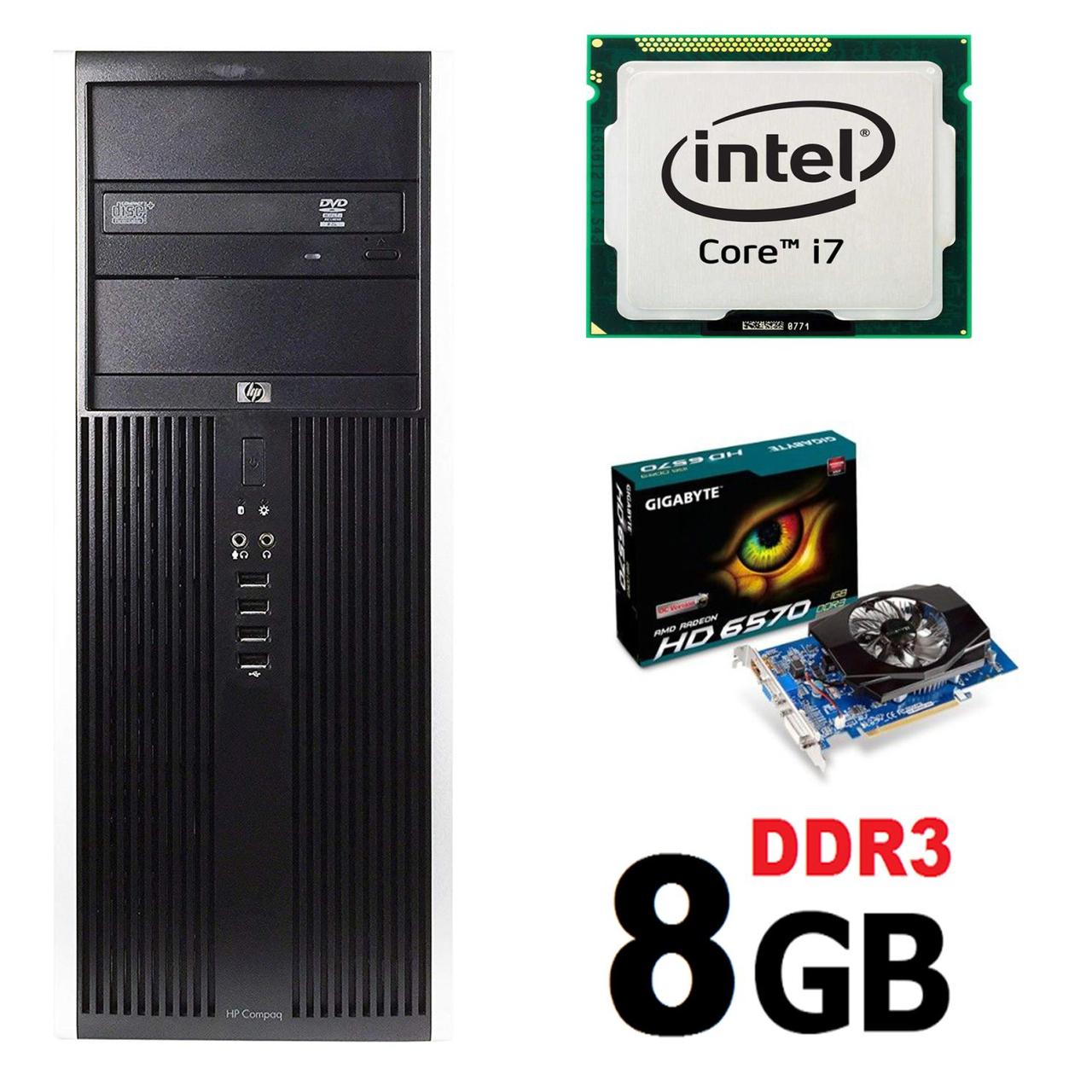 HP 8100 Tower / Intel Core i7-860 (4(8) ядра по 2.8-3.46 GHz) / 8GB DDR3 / HDD 1000GB / AMD Radeon HD 6570 2GB 128-bit