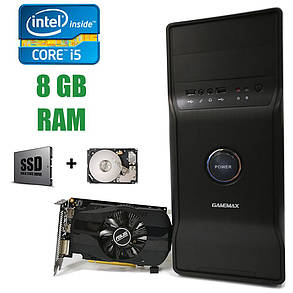 EuroCom Tower New/Intel Core i5-2400 (4 ядра по 3.1-3.4GHz) / 8 GB DDR3 / 120 GB SSD New+500 GB HDD / Asus GeForce GTX 1050 2GB GDDR5 128bit / БЖ, фото 1