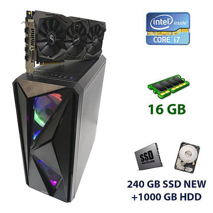 First Player Color ATX Tower NEW / Intel Core i7-4770 (4 (8) ядра по 3.4 - 3.9 GHz) / 16 GB DDR3 / 240 GB SSD, фото 1
