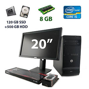 HP Pro 3500 Tower / Intel Core i5-3470 (4 ядра по 3.2 - 3.6 GHz) / 8 GB DDR3 / 120 GB SSD+500 GB HDD / AMD Radeon R5 240, 1 GB GDDR5, 128-bit + Dell, фото 1