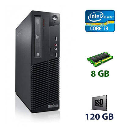 Lenovo ThinkCentre M73 SFF / Intel Core i3-4130 (2 (4) ядра по 3.4 GHz) / 8 GB DDR3 / 120 GB SSD / AMD Radeon R5 240, 1 GB GDDR5, 128-bit, фото 1