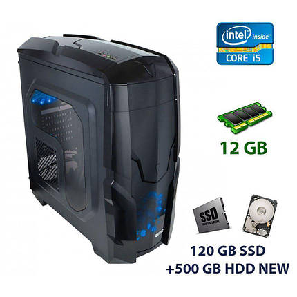 Qube QB40X Tower NEW / Intel Core i5-3570 (4 ядра по 3.4 - 3.8 GHz) / 12 GB DDR3 / 120 GB SSD+500 GB HDD NEW / nVidia GeForce GTX 1060, 6 GB GDDR5,, фото 1