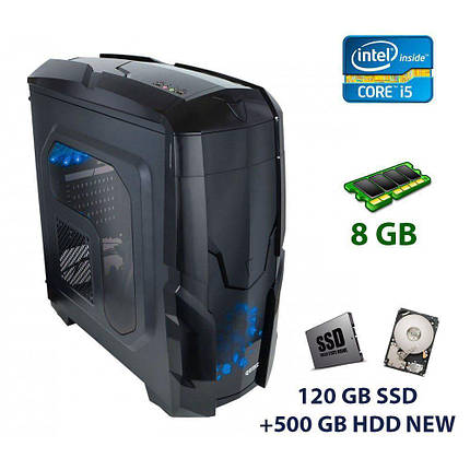 Qube QB40X Tower NEW / Intel Core i5-4460 (4 ядра по 3.2 - 3.4 GHz) / 8 GB DDR3 / 120 GB SSD+500 GB HDD NEW / nVidia GeForce GTX 750 Ti, 2 GB GDDR5,, фото 1