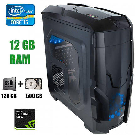 Qube QB40X Tower ATX NEW / Intel Core i5-4460 (4 ядра по 3.2 - 3.4 GHz) / 12 GB DDR3 / 120 GB SSD+500 GB HDD NEW / nVidia GeForce GTX 1060, 3 GB, фото 1