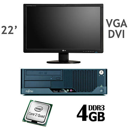Fujitsu E5731 SFF / Intel C2Q Q6600 (4 ядра по 2.4GHZ) / 4GB DDR3 / 250GB HDD / Radeon HD 7570 1GB GDDR5, фото 1