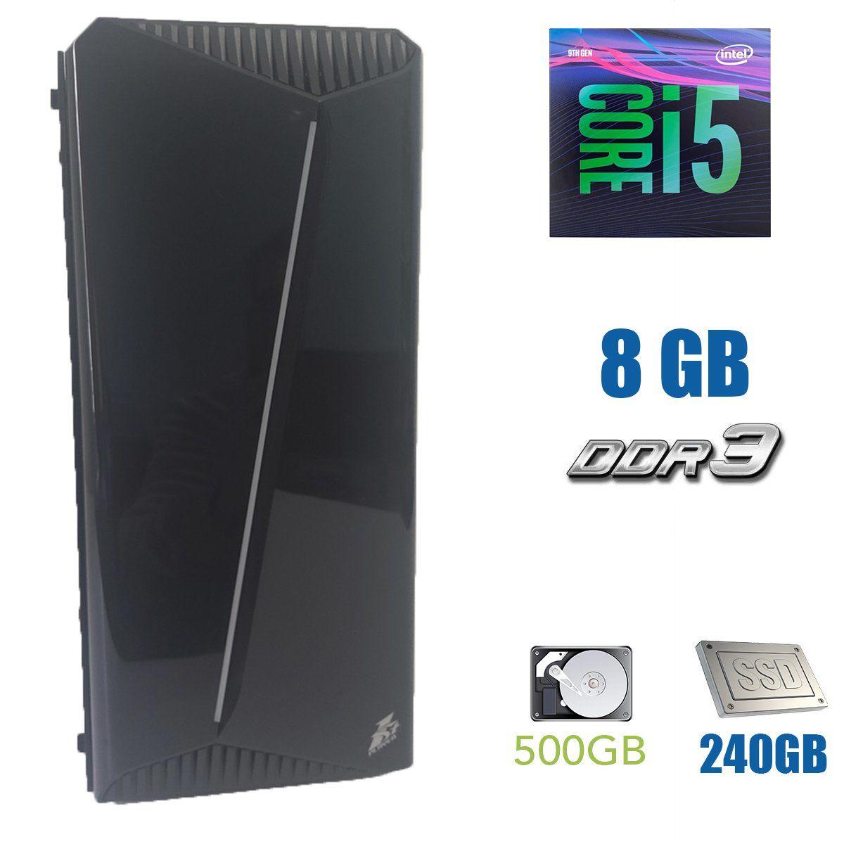 1st Player Rainbow-R3 Gaming / Intel Core i5-4670 (4 ядра по 3.4 - 3.8GHz) / 8 GB DDR3 / 240 GB SSD New+500 GB