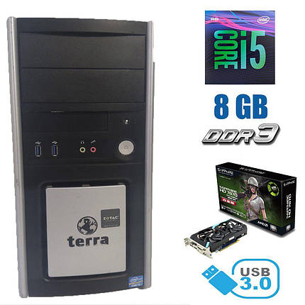 Terra Tower / Intel Core i5-4440 (4 ядра по 3.1 - 3.3 GHz) / 8 GB DDR3 / 120 GB SSD+500 GB HDD / Sapphire AMD Radeon HD7870 2GB GDDR5 256-bit / 350W, фото 1