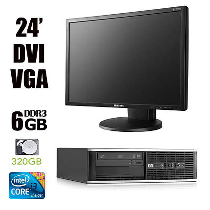HP 6300 Ellite SFF / Intel Core i3-2100 (4) ядра по 3.1GHz) / 6GB DDR3 / 320 GB HDD / USB 3.0 + монітор, фото 1