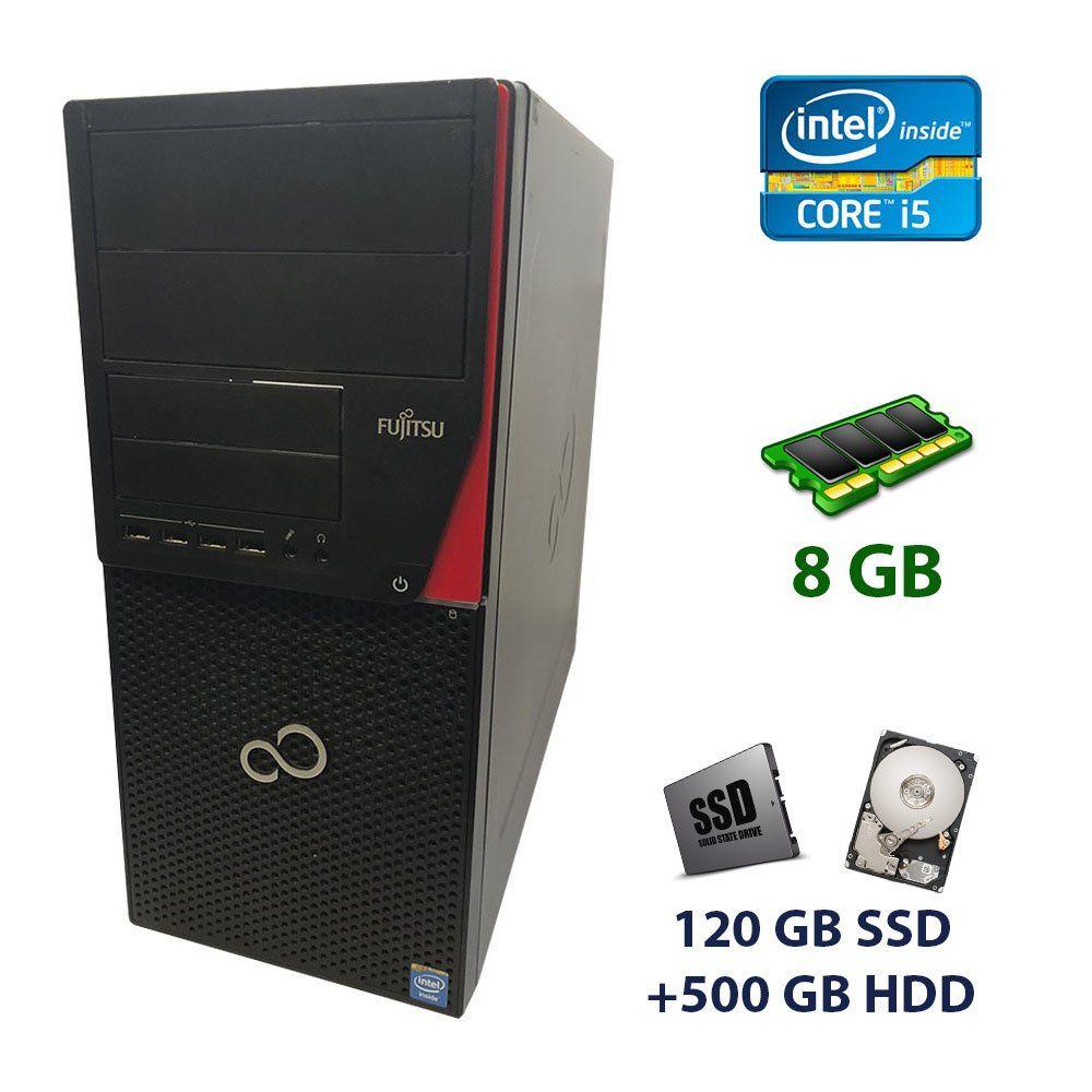 Fujitsu Esprimo P720 E85+ Tower / Intel Core i5-4570 (4 ядра по 3.2 - 3.6 GHz) / 8 GB DDR3 / 120 GB SSD+500 GB