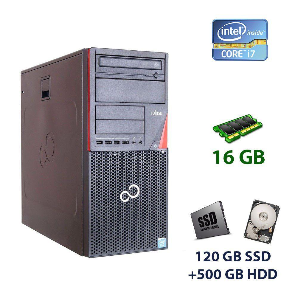 Комп'ютер Fujitsu Esprimo P710 E85+ Tower / Intel Core i7-3770 (4 (8) ядра по 3.4 — 3.9 GHz) / 16 GB DDR3 /