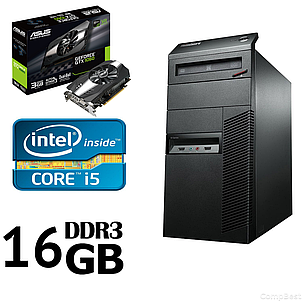Lenovo M82 Tower / Intel Core i5-3470 (4(4) ядра по 3.20-3.60 GHz) / 16GB DDR3/ 500GB HDD + Новий 120 GB SSD/ Новий БЖ 500W Gamemax/ Відеокарта GF GTX, фото 2