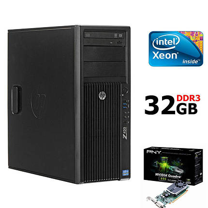 HP Workstation Z420 / Intel® Xeon® E5-1603 (4 ядра по 2,8 GHz) / 32GB DDR3 / 500GB SATA HDD / nVidia Quadro 600 (1GB DDR3 128-bit), фото 2