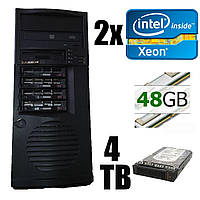 MidiTower Supermicro / 2x Intel Xeon E5645 ( 6(12) ядер по 2.4-2.67GHz) / 48GB DDR3 / 2x 2TB SAS / БП 450W / DVD-ROM