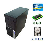 Supermicro Midi-Tower / Intel Xeon E3-1240 (4 (8) ядра по 3.3 - 3.7 GHz) / 8 GB DDR3 ECC / 250 GB HDD / Блок питания 350W