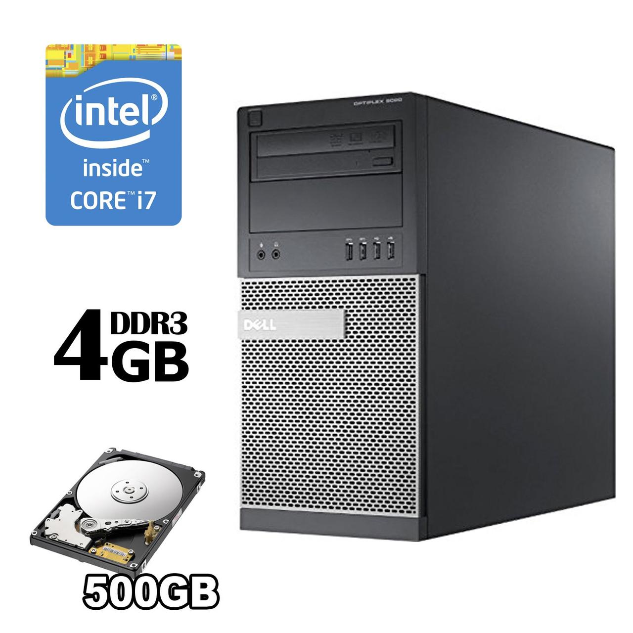 Dell Optiplex 9020 Tower / Intel® Core™ i7-4790 (4 (8) ядра по 3.6 - 4.0 GHz) / 4GB DDR3 / HDD 500