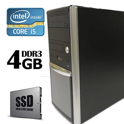 EuroCom Tower / Intel® Core™ i5-650 (2 (4) ядра по 3.20 - 3.46 GHz) / 4 GB DDR3 / 120GB SSD НОВИЙ / VGA, DVI, USB 2.0, LAN, LPT-порт, фото 2