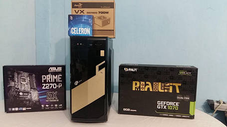 Aerocool Tower / Intel® Celeron® G3930 (2 ядра по 2.9 GHz) / 8 GB DDR4 / 120 GB SSD + 500 GB HDD / nVidia GeForce GTX 1070 8 GB GDDR5 256-bit) / БЖ, фото 2
