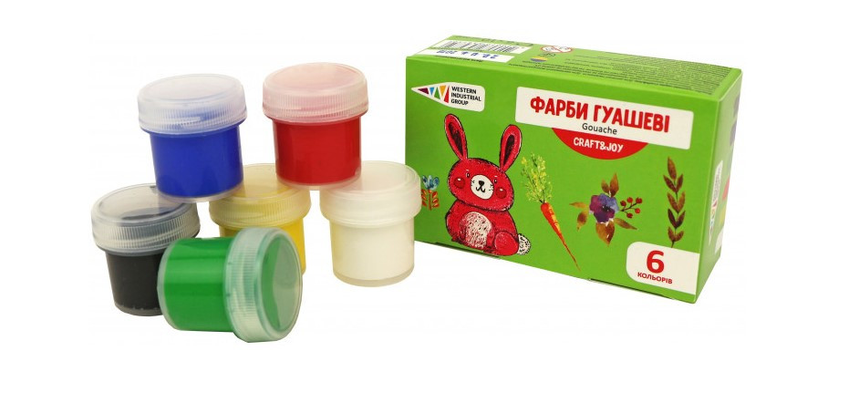 Фарби гуашеві 6 кол 10 мл Гамма Craft&Joy 221031/Cr