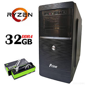 FRIME ATX / AMD Ryzen™ 5 1600Х (6 (12) ядер по 3.60 - 4.0 GHz) / 32 GB DDR4 / 240 GB SSD NEW + 1000 GB HDD / БЖ 500W / GeForce GTX 1060 (6Gb GDDR5, фото 2