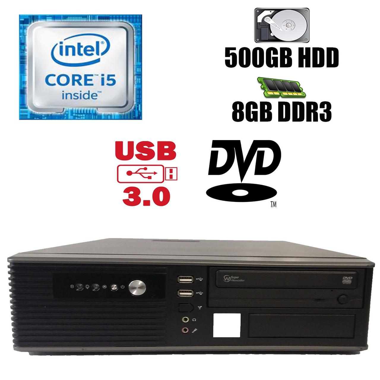 MSI SFF / Intel Core i5-2300 (4 ядра по 2.8-3.1 GHz) / 8gb DDR3 / 500 GB HDD / DVD привід / USB 3.0, SATA 3.0, PCI Express 3.0, i5-2300, 8, 500 HDD