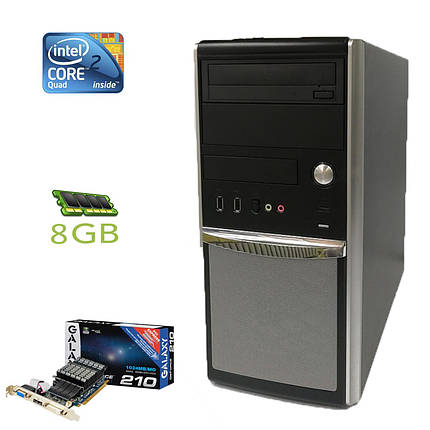EuroCom Tower / Intel Core 2 Quad Q6600 (4 ядра по 2.4 GHz) / 8GB DDR2 / 250GB HDD / nVidia GeForce 210 1GB DDR3 (DVI, VGA, HDMI), фото 2