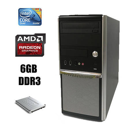 EuroCom Tower / Intel Core 2 Quad Q6600 (4 ядра по 2.4 GHz) / 6GB DDR3 / new! 120GB SSD / ATI Radeon HD 7570 1GB DDR5 (DVI, DP), фото 2