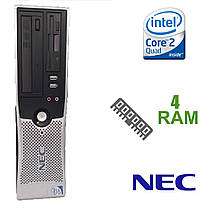 NEC Powermate F-ML470 SFF / Intel Core2Quad Q6600 (4 ядра по 2.4 GHz) / 4 GB DDR2 / 160 GB HDD + Монітор Fujitsu b19-5 / 19" / 1280*1024 / DVI, VGA /, фото 2