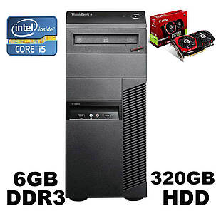 Lenovo m81 Tower / Intel Core i5-2400 (4 ядра по 3.1-3.4GHz) / 6 GB DDR3 / 320 GB HDD / GeForce GTX 1050 Ti 4GB GDDR5 (HDMI, DVI, DP) / БП 400W, фото 2