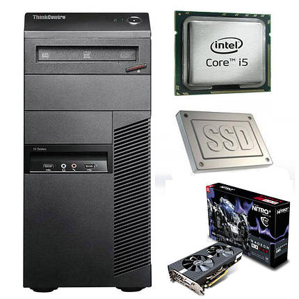 Lenovo m81 Tower / Intel Core i5-2500 (4 ядра з 3.3-3.7 GHz) / 8gb DDR3 / 120 GB SSD new + 500 GB HDD / Radeon RX580 8GB GDDR5 256bit / БП 600W, фото 2