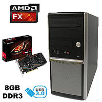 EuroCom Tower / AMD FX-6100 (6 ядер з 3.3-3.9 GHz) / 8GB DDR3 / HDD 500GB / AMD Radeon RX470 4GB GDDR5 256bit (HDMI,DVI,DP) / БП 600W, фото 2