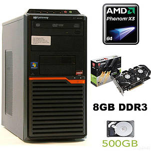 GATEWAY DT55 / AMD Phenom II X3 B75 (3 ядра по 3.0 GHz) / 8gb DDR3 / 500 GB HDD / new! GeForce GTX 1050 Ti 4GB GDDR5 (HDMI, DVI, DP), фото 2