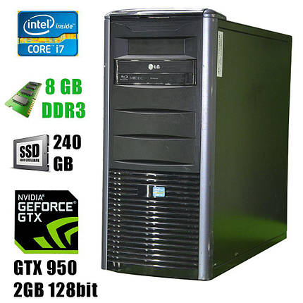 ПК Tower / Intel® Core™ i7-3770 (4(8)ядра по 3.4 - 3.9 GHz) / 8GB DDR3 / new! 240GB SSD / GeForce GTX 950 2GB, фото 2