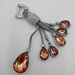 Шикарний брелок для автомобільних ключів зі стразами, золотистий