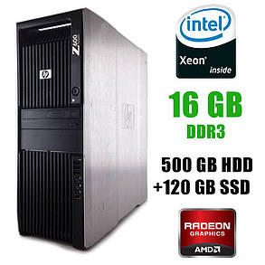 HP Z600 Tower / 2x Intel® Xeon® X5550 (4(8)ядер за 2.66 - 3.06 GHz) / 16GB DDR3 / 500GB HDD+SSD 120GB / Radeon RX 480 8GB, фото 2