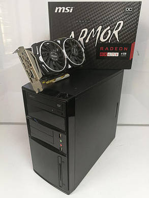 EuroCom ATX / AMD Phenom x3 B75 (3 ядра по 3.00 GHz)/ 8GB DDR3/ 60GB SSD+250GB HDD/ БП 1300W NEW/ Radeon RX470 4GB DDR5 256bit / HDMI, DVI, DP, фото 2