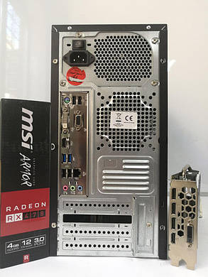 EuroCom ATX / AMD Phenom x3 B75 (3 ядра по 3.00 GHz)/ 8GB DDR3/ 60GB SSD+250GB HDD/ БП 1300W NEW/ Radeon RX470 4GB DDR5 256bit / HDMI, DVI, DP, фото 2