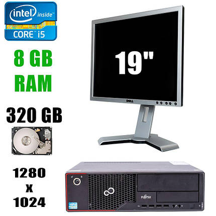 Fujitsu Esprimo E710 E90+/Intel Core i5-3470 (4 ядра по 3.20 — 3.60GHz) / 8 GB DDR3 / 320 GB HDD + Монітор Dell 1908FPt / 19" / 1280x1024 / DVI, VGA, фото 2