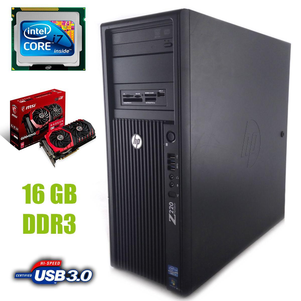 HP Z220 Tower / Intel Core i7-3770 (4 (8) ядра по 3.40 - 3.90 GHz) / 16 GB DDR3 / new! 120 GB SSD +500 GB HDD / Radeon RX480 8GB GDDR5 256bit