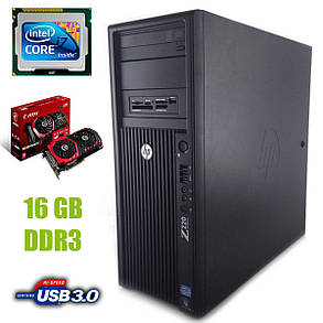 HP Z220 Tower / Intel Core i7-3770 (4 (8) ядра по 3.40 - 3.90 GHz) / 16 GB DDR3 / new! 120 GB SSD +500 GB HDD / Radeon RX480 8GB GDDR5 256bit, фото 2