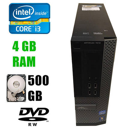 Dell 7010 SFF / Intel® CoreTM i3-3240 (2(4)ядра по 3.40GHz) / 4GB DDR3 / 500GB HDD / DVD-RW / Ціна вказана з НДС, фото 1