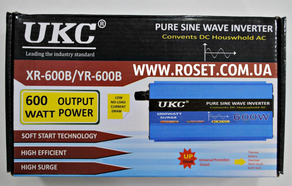 Інвертор автомобільний (синусоїда) - UKC XR-600B 600W (SURGE 1200W), фото 1