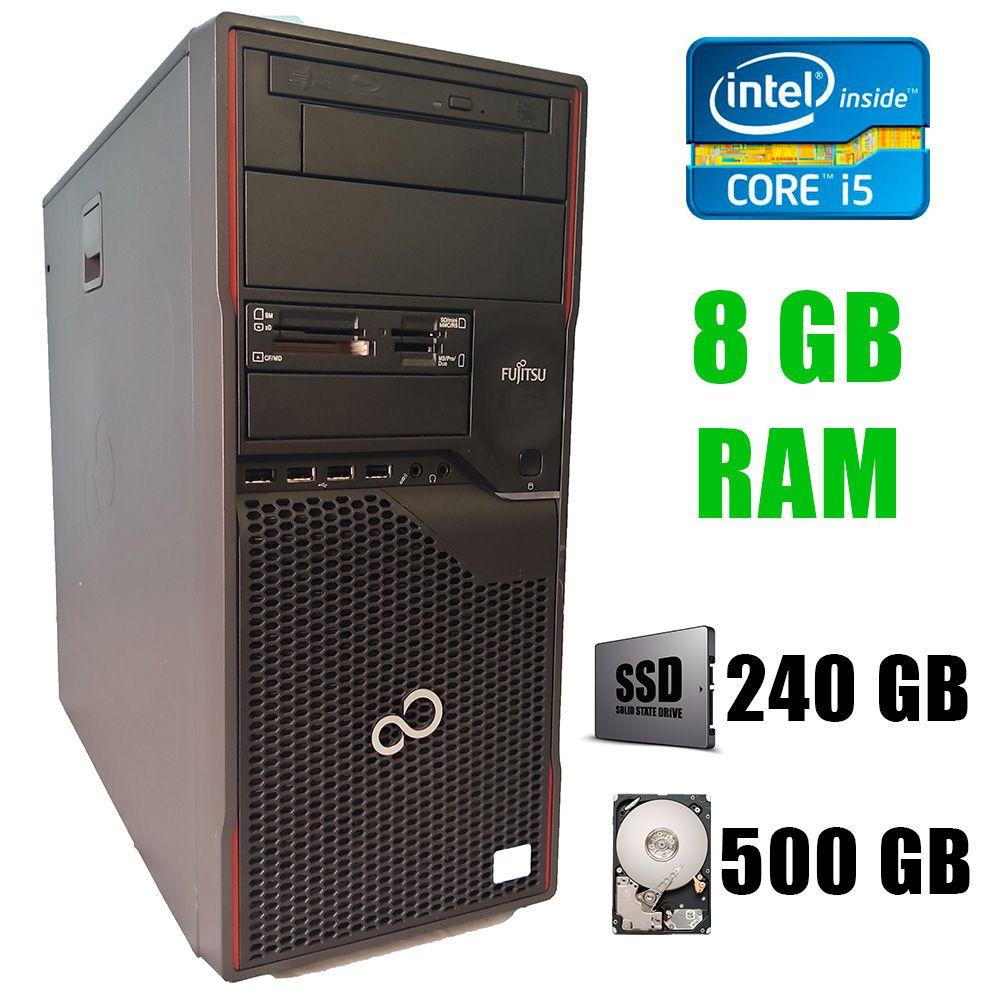 Fujitsu p710 Tower / Intel Core i5-3470 (4 ядра по 3.2 - 3.6 GHz) / 8 GB DDR3 / new! 240 GB SSD+500 GB HDD