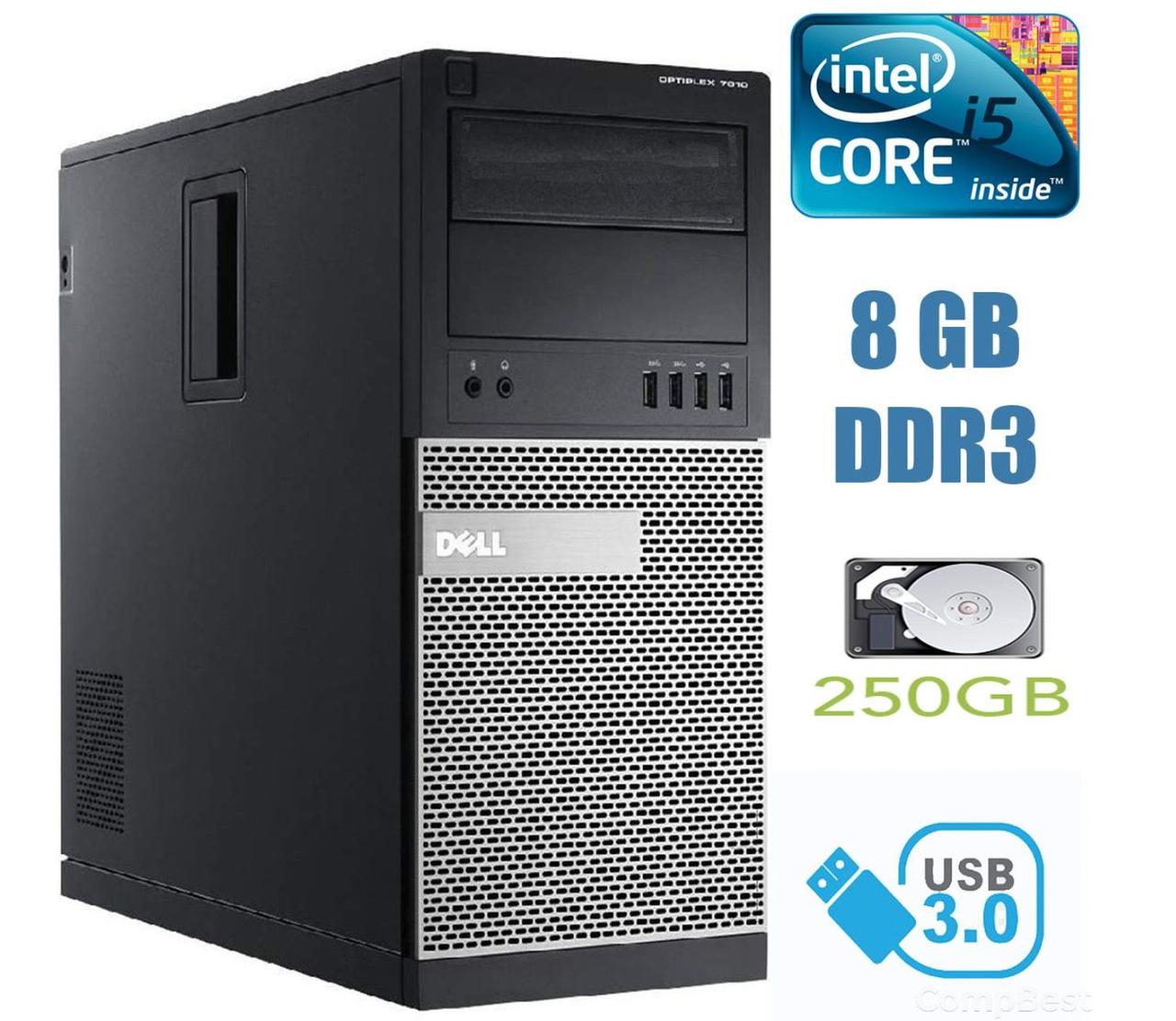 Dell Optiplex 7010 MiniTower / Intel Core i5-3570 (4 ядра по 3.40-3.80GHz) / 8 GB DDR3 / 250 GB HDD / USB 3.0