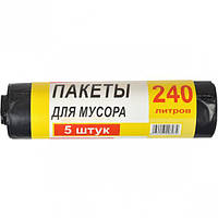 Пакет для мусора А10 240х370/240л 5 шт. Черный.