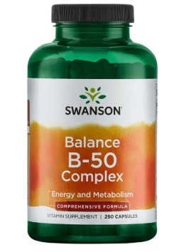 Комплекс вітамінів групи В у complex Swanson, Вітамін В-50 комплекс (250капс.)